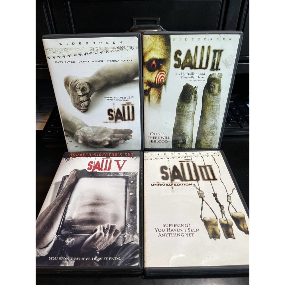 Saw 1, 2, 3, & 5 DVD Movie collection widescreen version **Free Shipping**